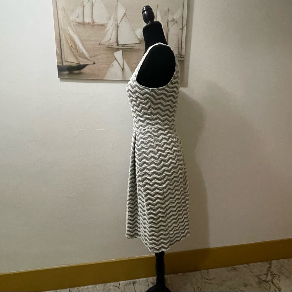 Zigzag Patterned Textured Gray Midi Dress by 41Hawthorn Size: Extra Small XS NWO - Picture 5 of 12